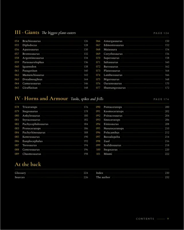 Contents: right page